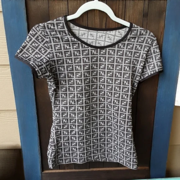 Fendi Zucca Black/Gray Shirt - Picture 11 of 12